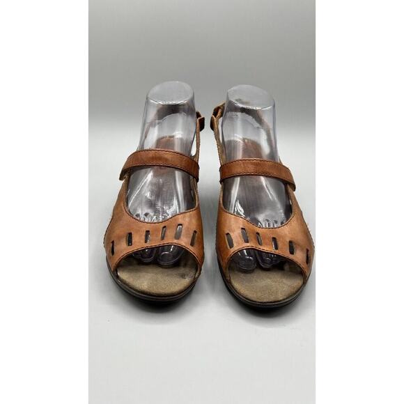 Merrell Evera Chase Tan Leather 3'' Heel Slingback Cycling Sandal J58052 Size 9 - Picture 4 of 14